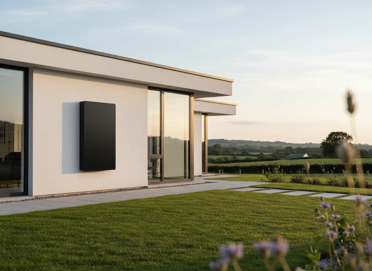 Home battery storage unit on a modern Irish home